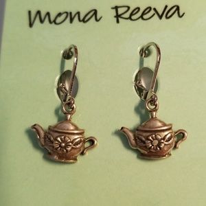 Vintage Tiny Sterling Silver Teapot Earrings